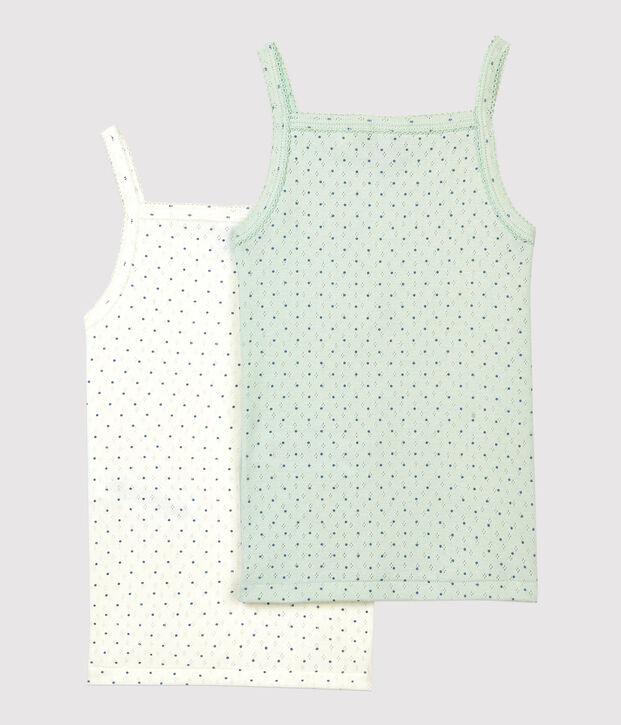 2er-Set Tr&auml;gerhemden aus Bio-Baumwolle mit Lochstickerei f&uuml;r M&auml;dchen vielfarbig